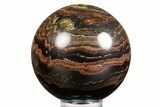 Polished Tiger Iron Stromatolite Sphere - Billion Years #308770-1